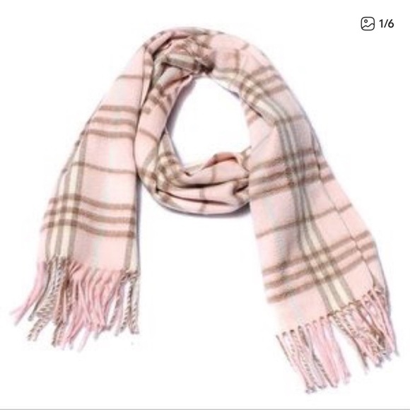 Burberry Pink and Brown Plaid Scarf - Picture 3 of 7